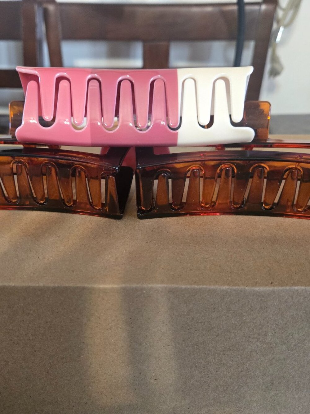 Three large claw clips